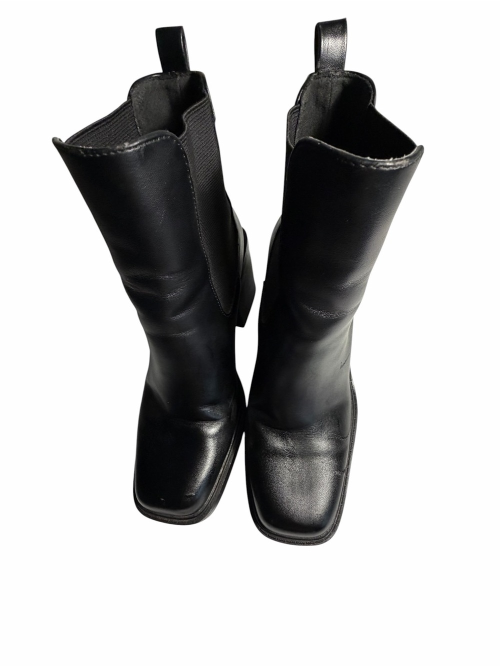 Pull & Bear Women's Black Leather Chelsea Booties Sz 38 (7.5) - Picture 4 of 12
